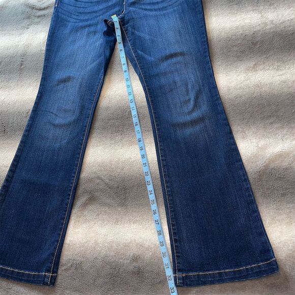 INC International Concepts Dark Wash Mid-Rise Flap Pocket Bootcut Denim Jeans - Picture 4 of 8